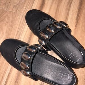 Target Black Flats with Bold Strap Detail